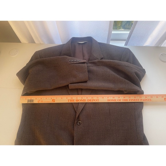 Pronto Uomo Mens 46 Regular Brown 100% Lambswool 2 Button Blazer Sport Coat - Picture 10 of 13